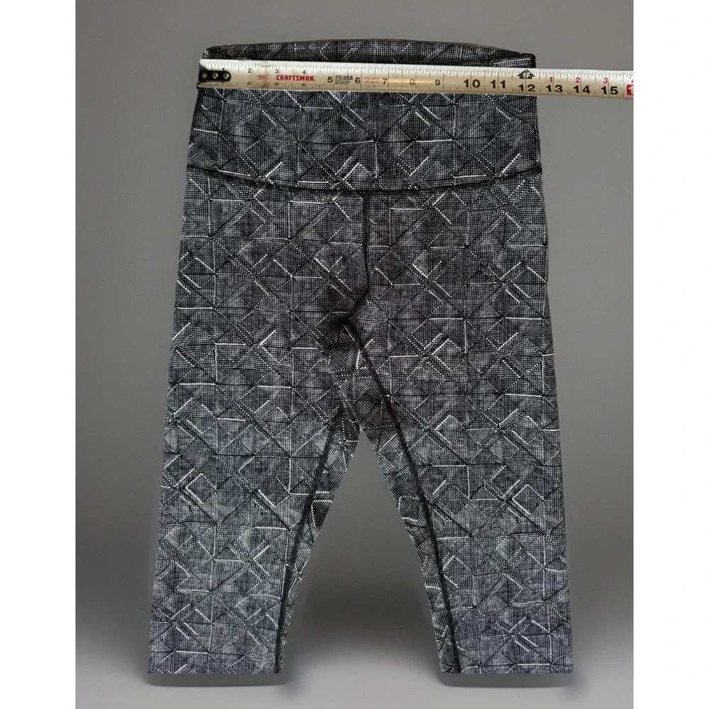 Lululemon Wunder Under 6 Luon Jacquard High‎ Rise Leggings Black White 25